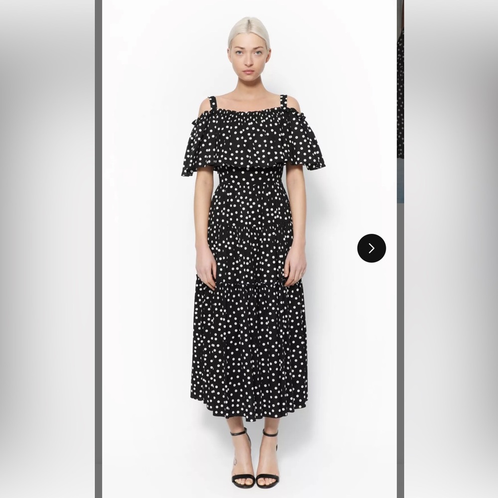 DOLCE & GABBANA 2017 Runway Collection Polka Dot Print Midi Dress